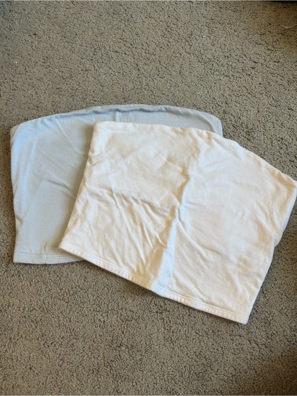 Pair of Tube Tops in White and Light Blue